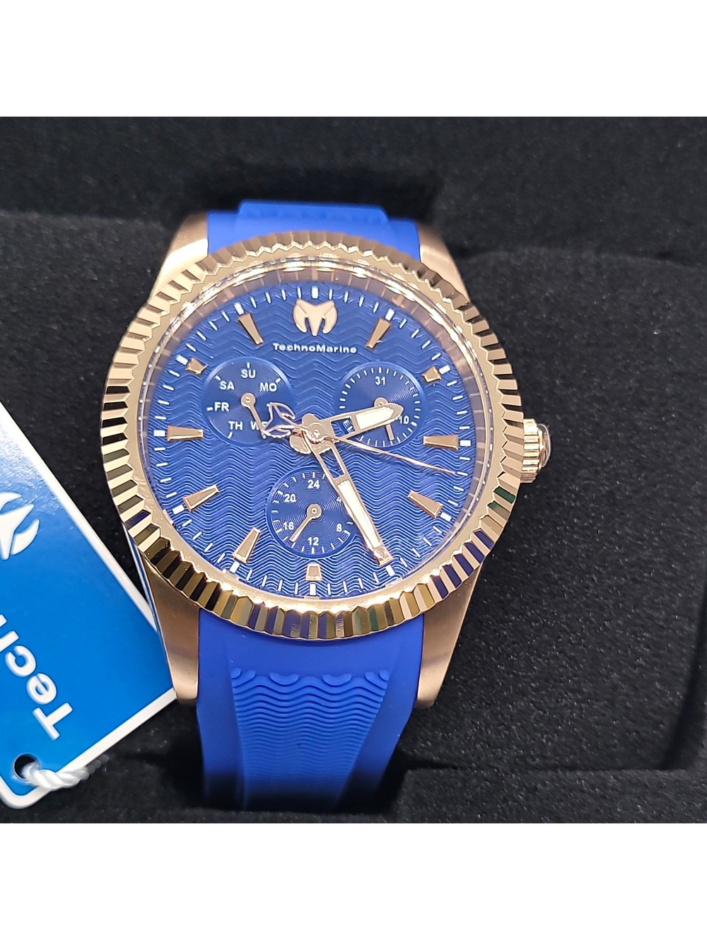 598 TechnoMarine Sea Dream 42mm Rose Gold Blue Silicone Strap Blue Dial
